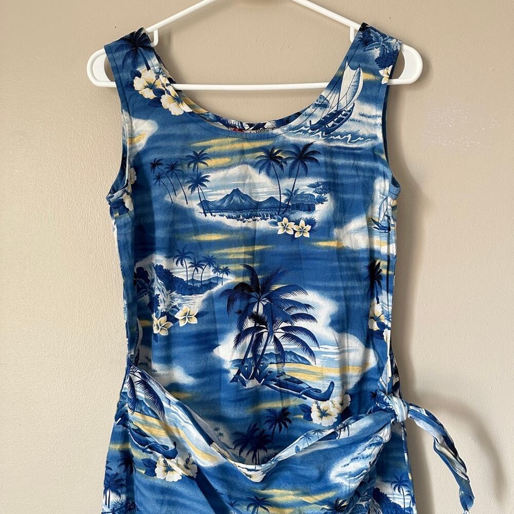 Hilo Hattie Vintage Dress Women SMALL Hawaiian Tropical Vacation Tie Wrap Waist - Picture 2 of 9